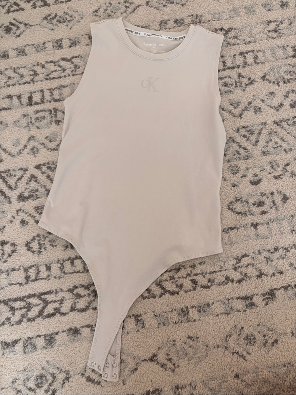 Calvin Klein Jeans Cream Tank Style Baby One-Piece Bodysuit